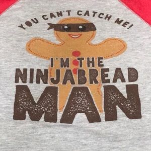 Kids ninja bread man shirt